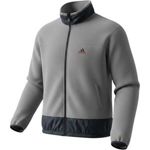 adidas Gray Fleece Jacket with Navy Trim